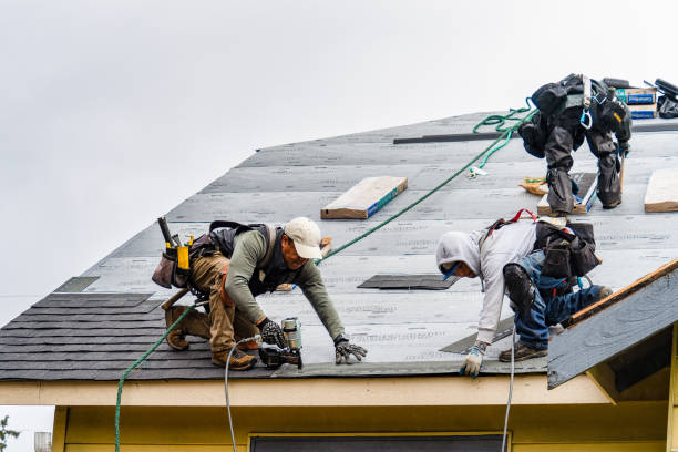 Professional Gutter Installation technician working in Andover, NH